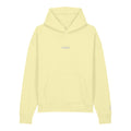 Guide Embroidered Hoodie in Lemon Sorbet, close-up of the front embroidery.