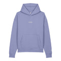 Guide Embroidered Hoodie in Violet, left wrist embroidery.