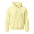 Trust the Process Embroidered Hoodie in Lemon Sorbet, front flat view.