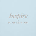 Inspire Embroidered Hoodie in Sky Blue, close-up of the front embroidery.