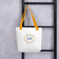 ME Signature Logo Tote Bag in Yellow, lifestyle view