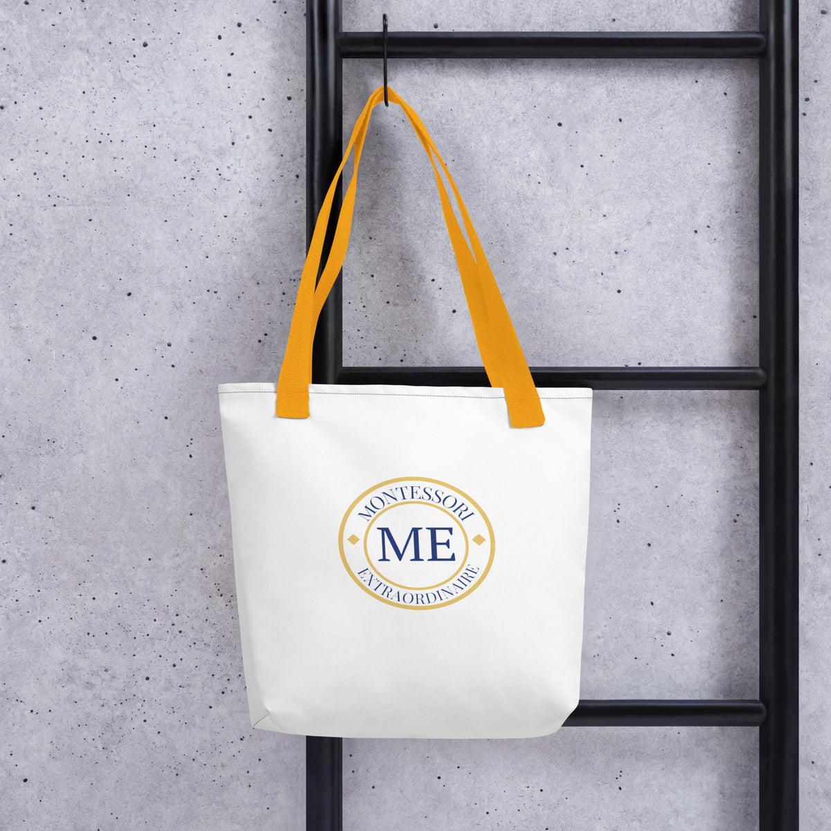 ME Signature Logo Tote Bag in Yellow, lifestyle view
