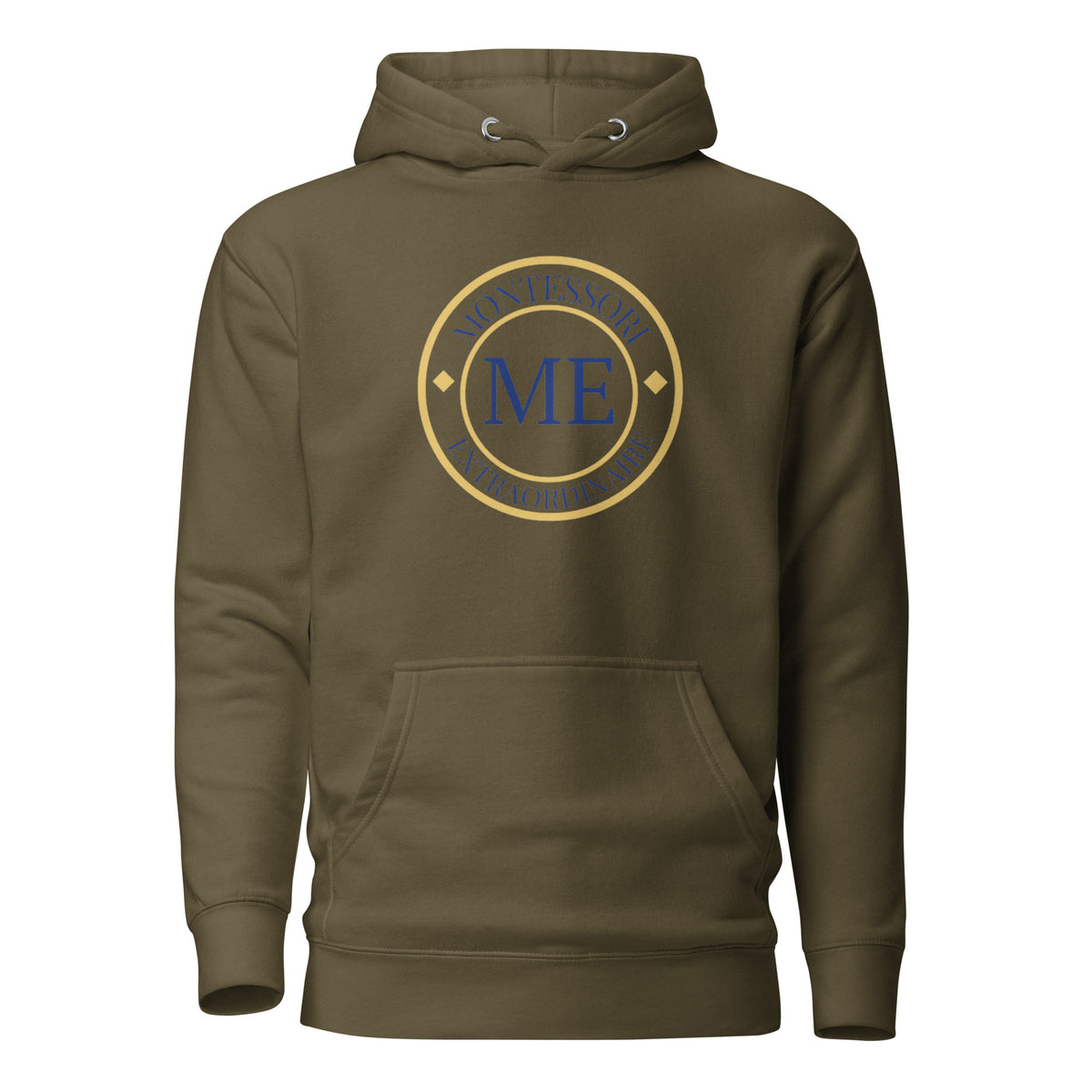 ME Signature Logo Premium Hoodie in Military Green, front view