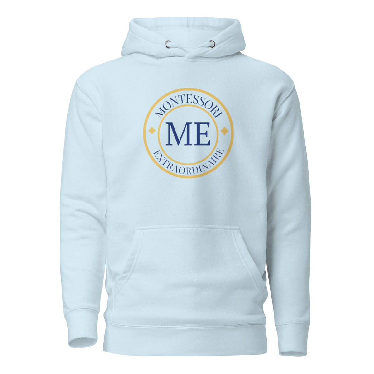 ME Signature Logo Premium Hoodie in Sky Blue, front view