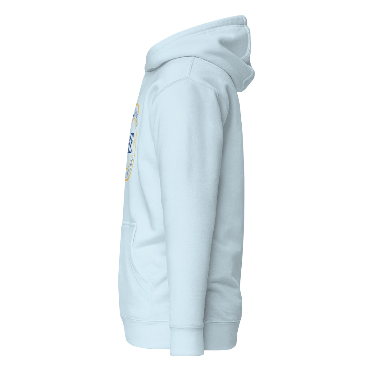 ME Signature Logo Premium Hoodie in Sky Blue, left view