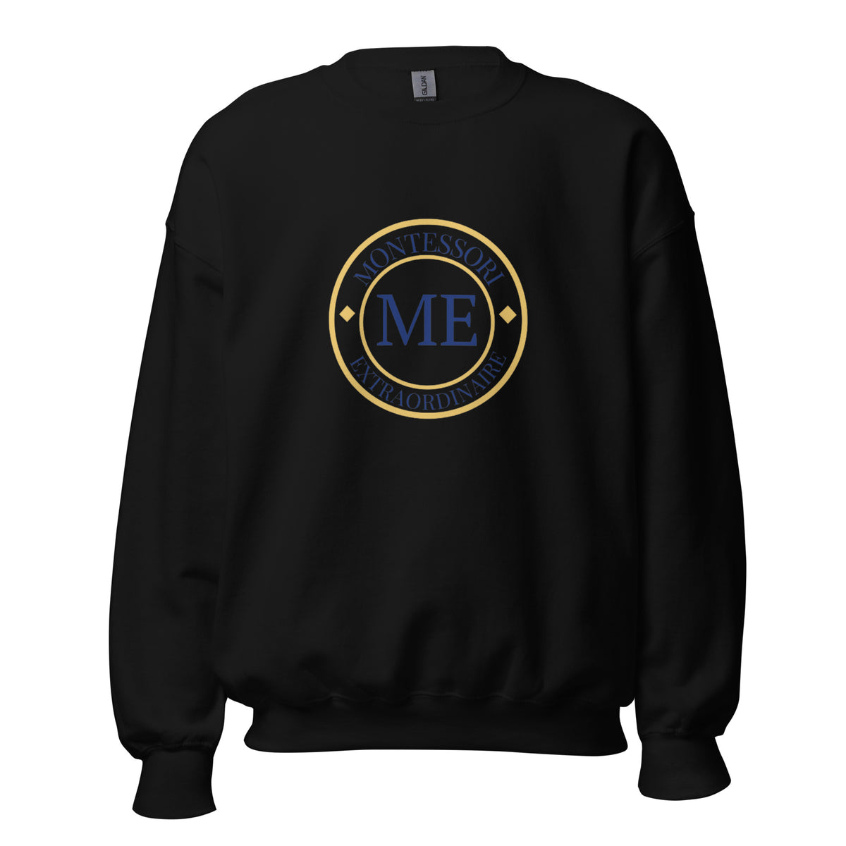 ME Signature Logo Crewneck Sweatshirt in Black, front view
