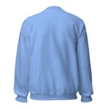 Mission Possible Montessori Small School + Big Education Crewneck Sweatshirt in Carolina Blue, back view