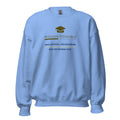 Mission Possible Montessori Small School + Big Education Crewneck Sweatshirt in Carolina Blue, front view