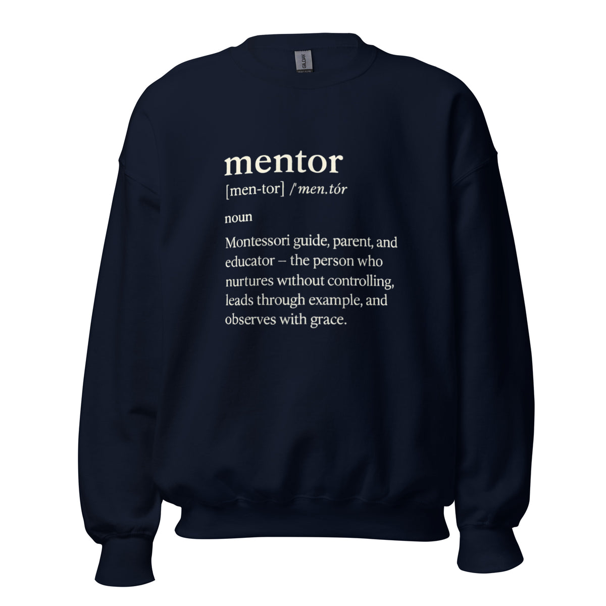 Mentor Definition Crewneck Sweatshirt in Navy, front view