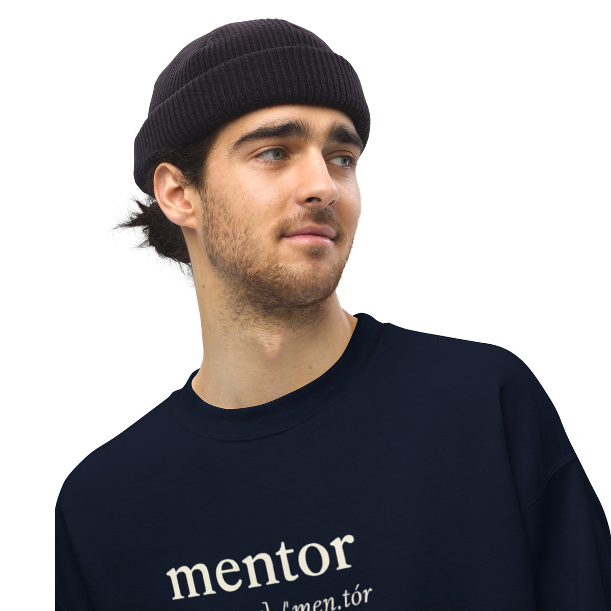 Mentor Definition Crewneck Sweatshirt in Navy, front view