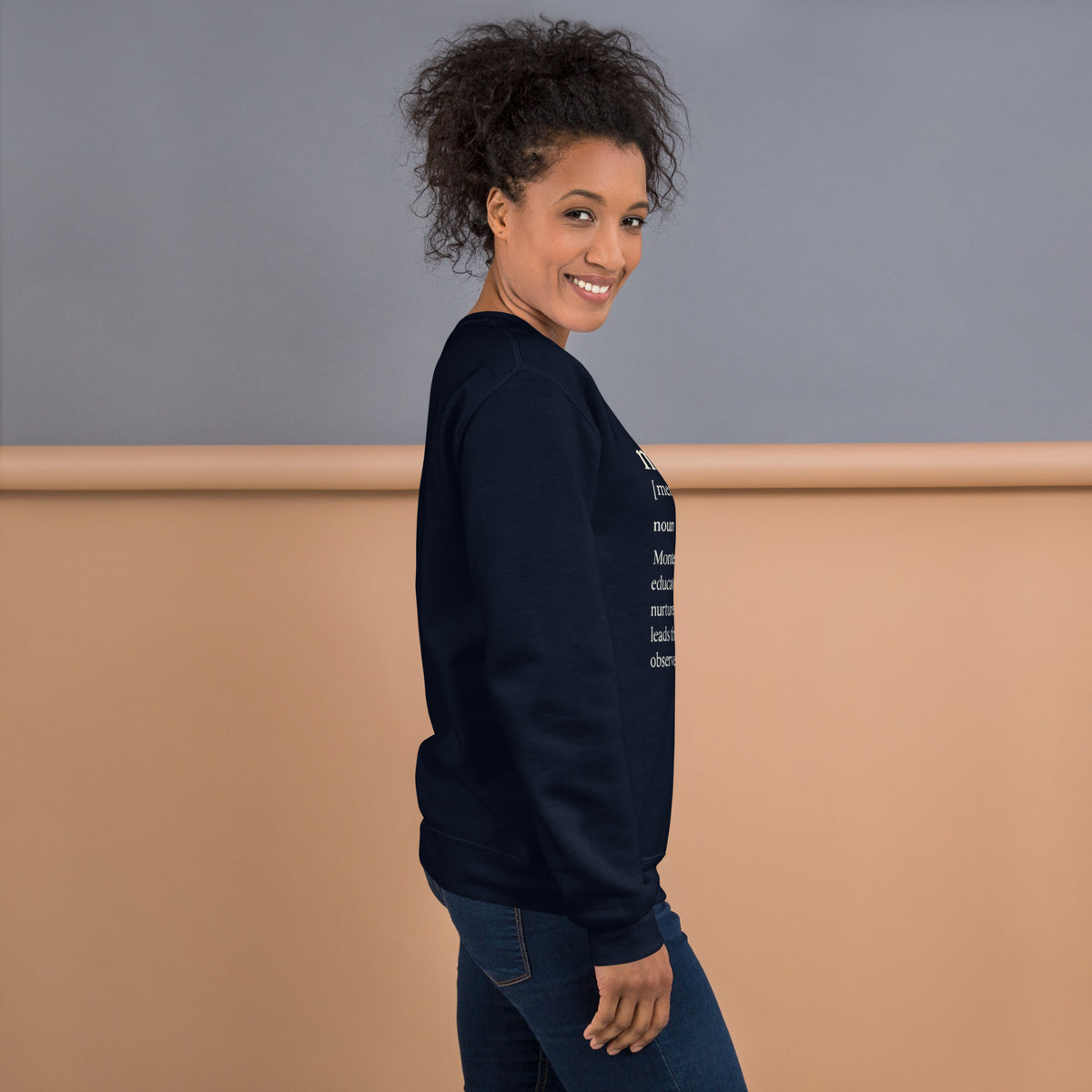 Mentor Definition Crewneck Sweatshirt in Navy, right view
