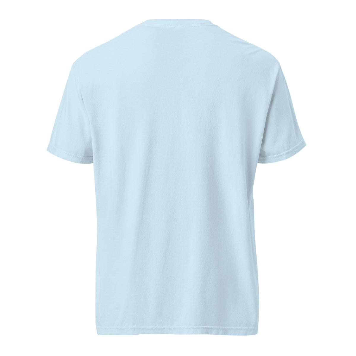 Mission Possible Montessori Logo Garment-Dyed Heavyweight Tee in Chambray, back view