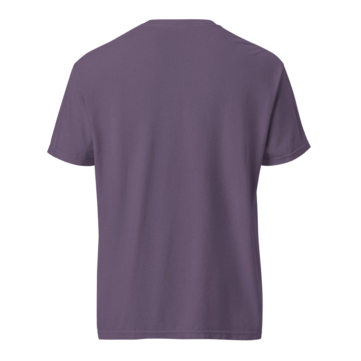 Mission Possible Montessori Logo Garment-Dyed Heavyweight Tee in Grape, back view