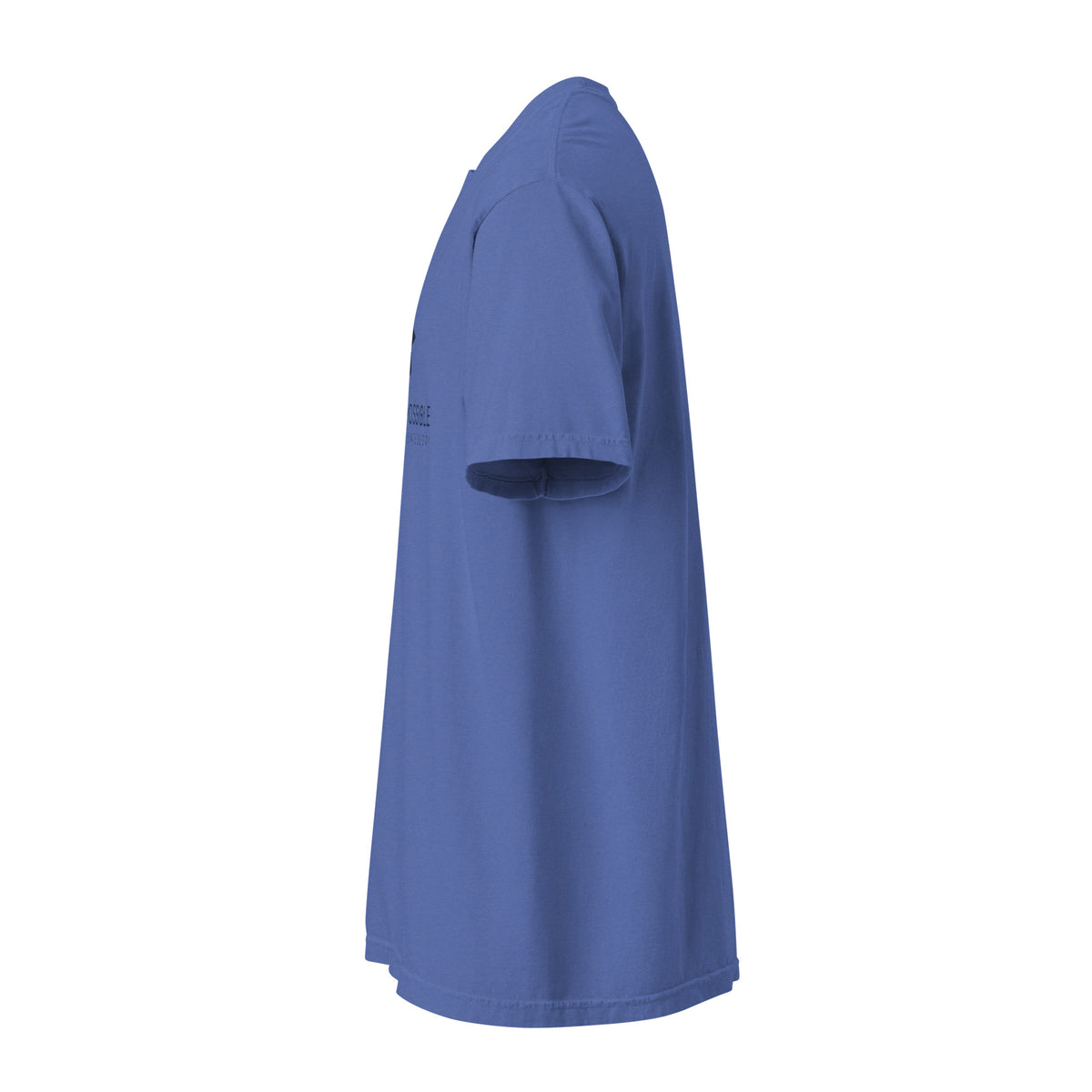 Mission Possible Montessori Logo Garment-Dyed Heavyweight Tee in Mystic Blue, left view