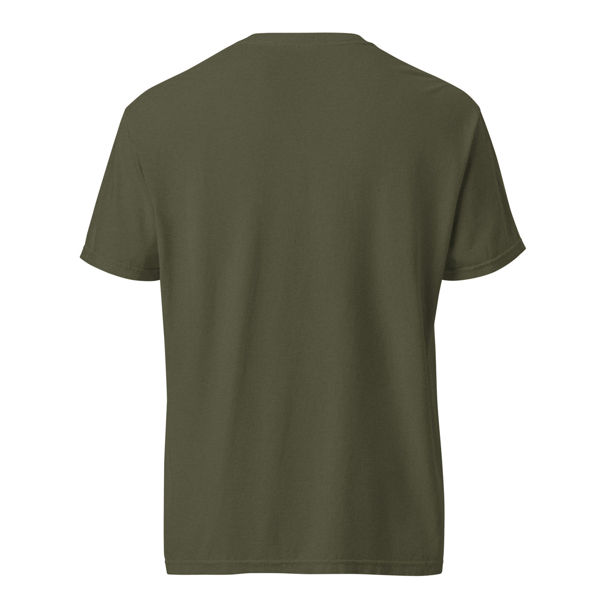 Mission Possible Montessori Logo Garment-Dyed Heavyweight Tee in Sage, back view