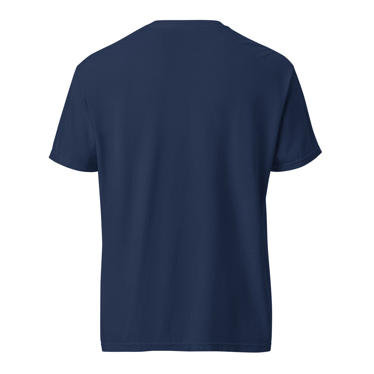 Mission Possible Montessori Logo Garment-Dyed Heavyweight Tee in True Navy, back view
