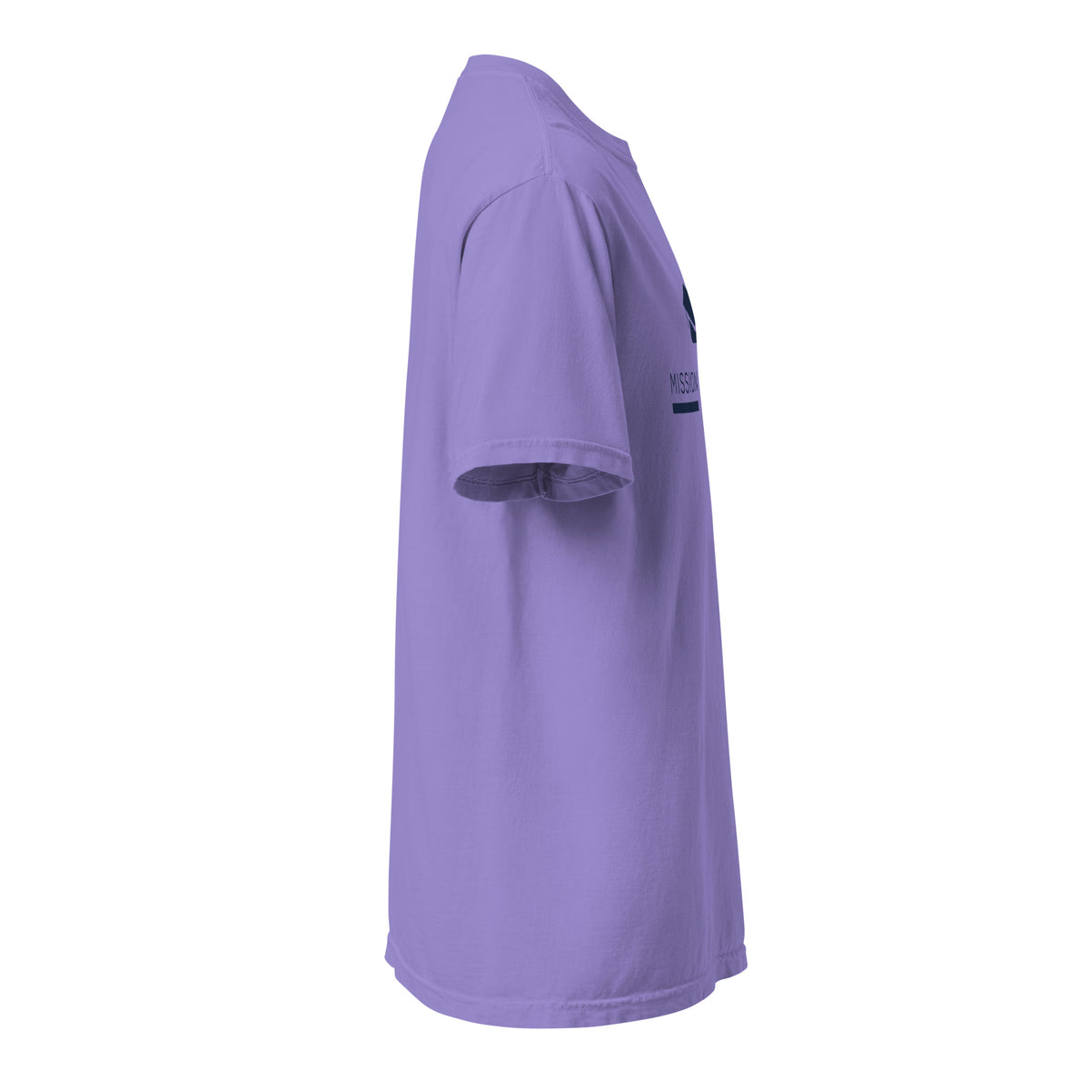 Mission Possible Montessori Logo Garment-Dyed Heavyweight Tee in Violet, right view
