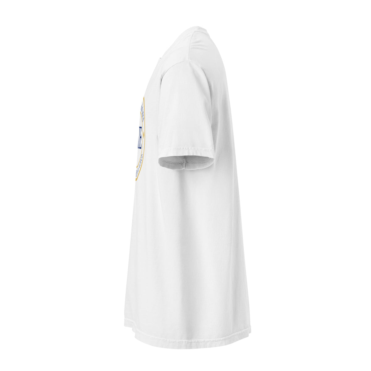 ME Signature Logo Garment-Dyed Heavyweight Tee in White, left view