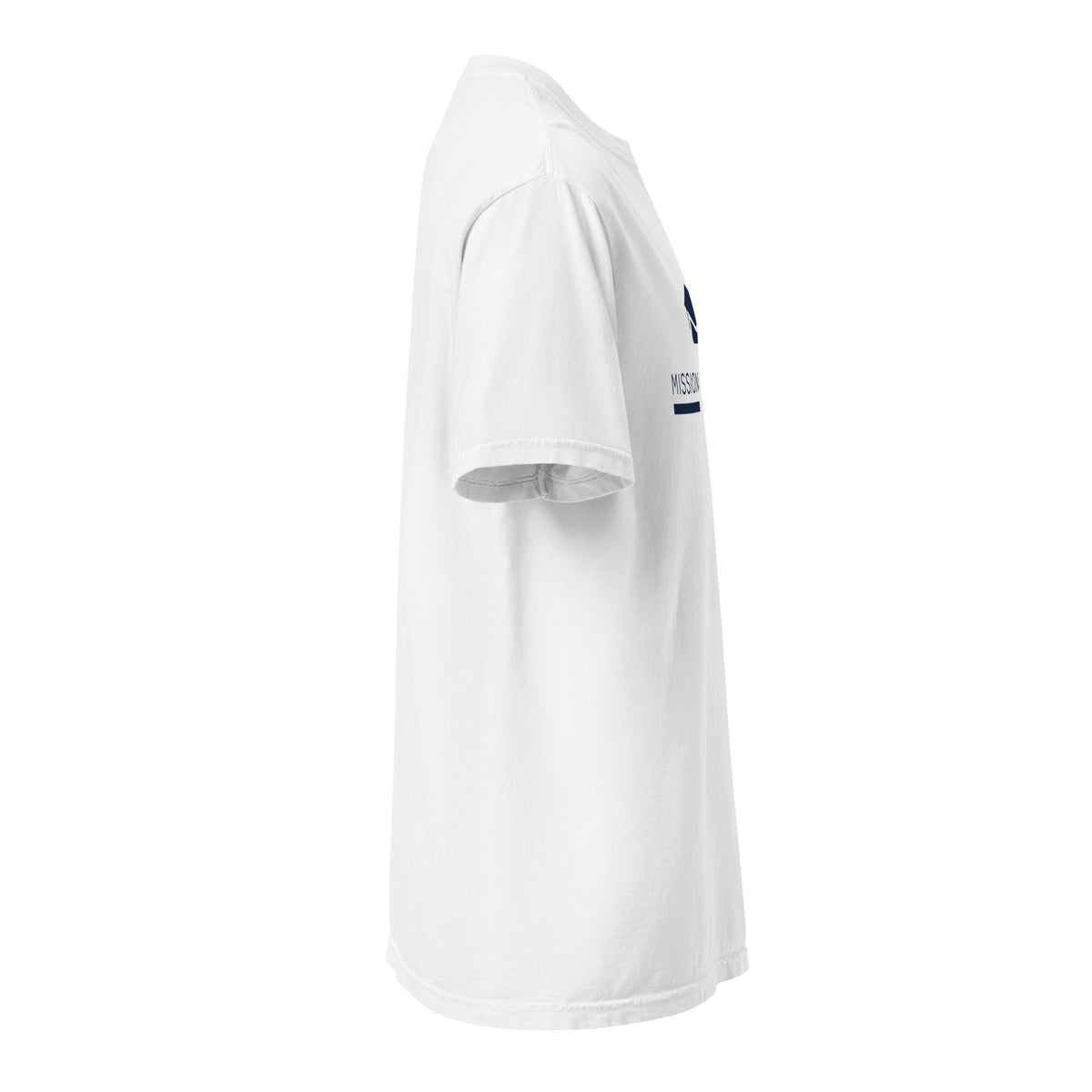 Mission Possible Montessori Logo Garment-Dyed Heavyweight Tee in White, right view