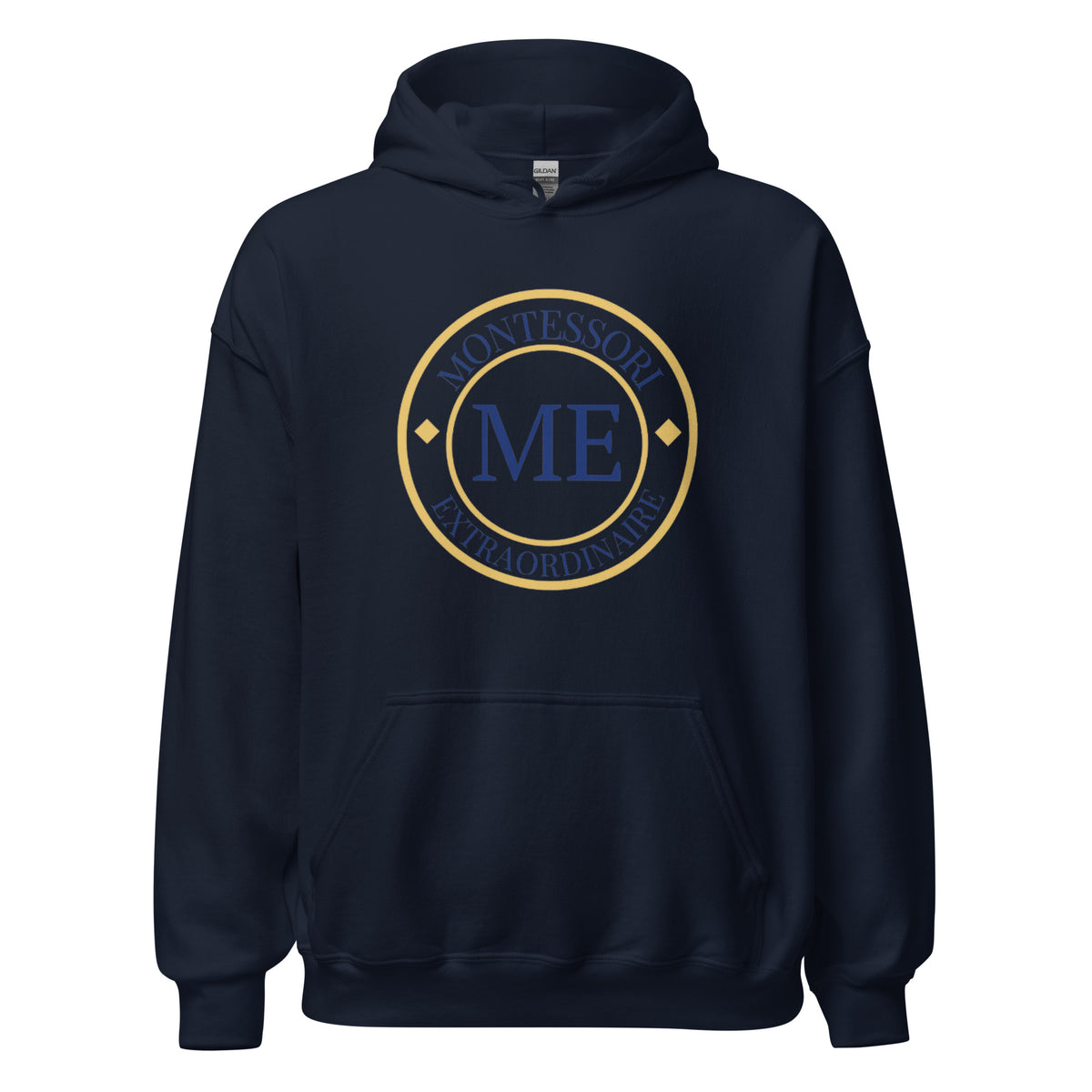 ME Signature Logo Classic Hoodie in Navy, front view