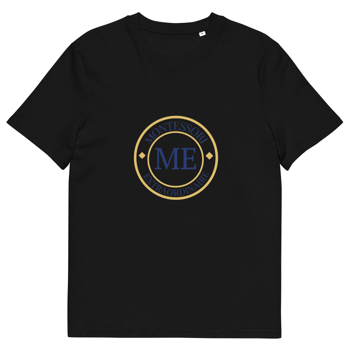 ME Signature Logo Organic Cotton Tee in Black, front view