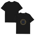 ME Signature Logo Organic Cotton Tee in Black, front and back view