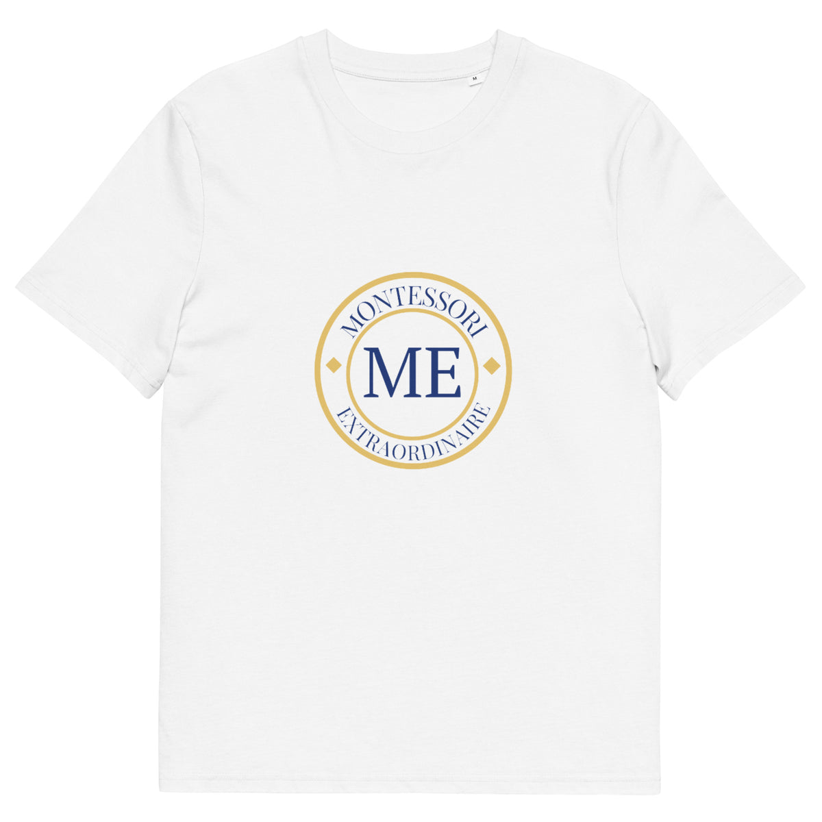 ME Signature Logo Organic Cotton Tee in White, front view