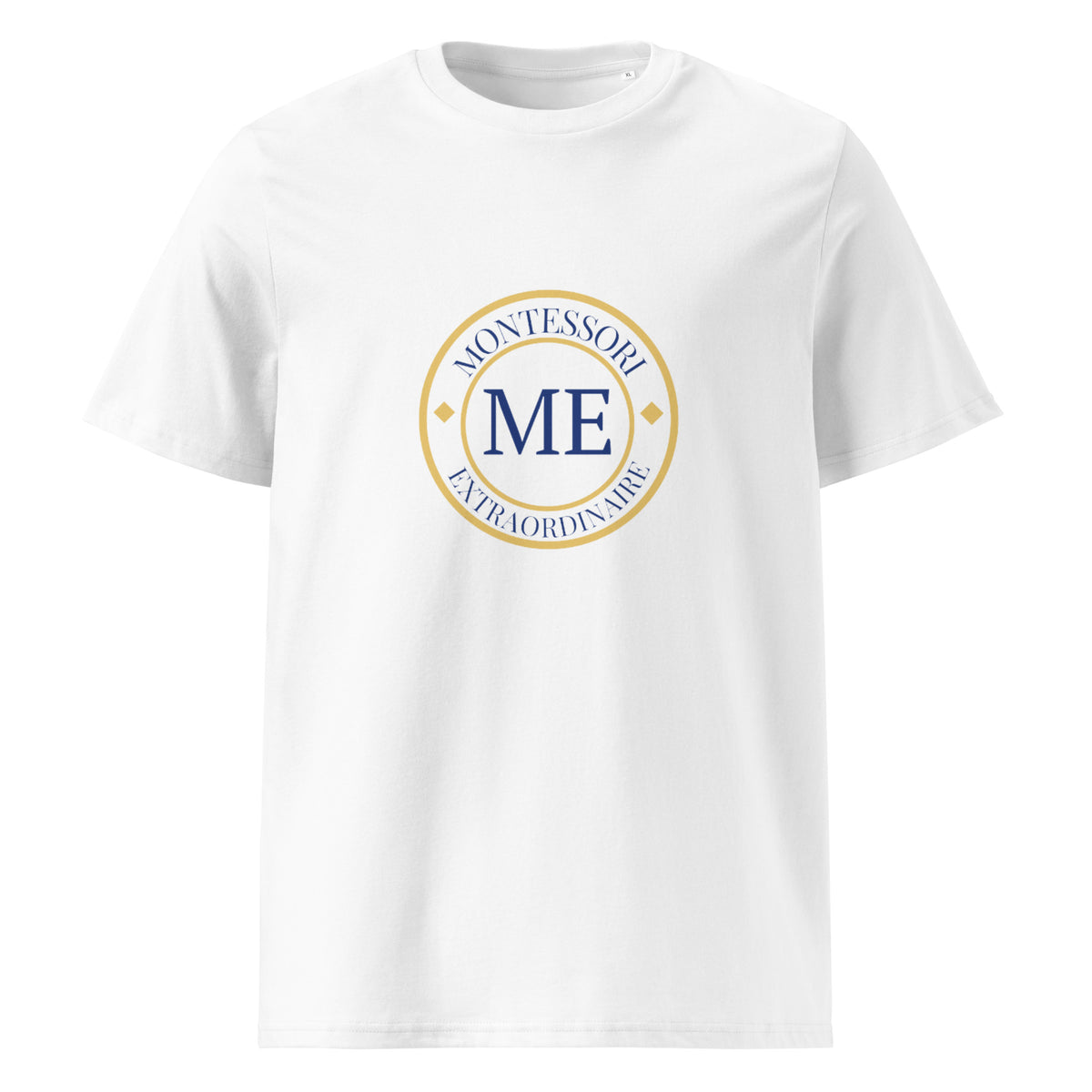 ME Signature Logo Organic Cotton Tee in White, front view