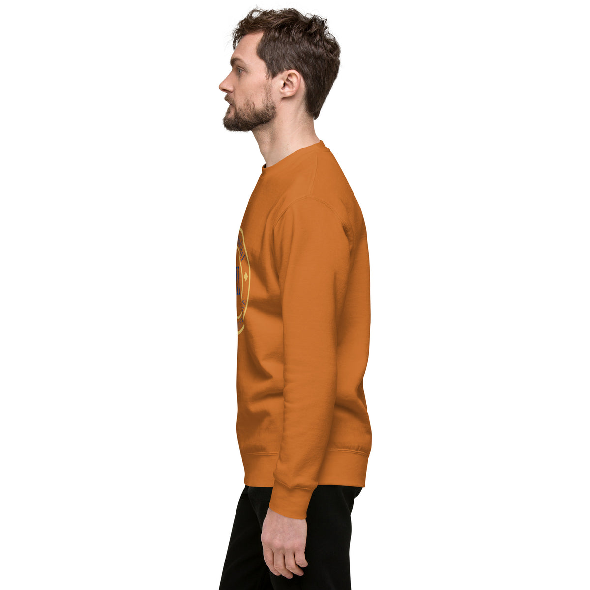 ME Signature Logo Premium Crewneck Sweatshirt in Adobe, left view