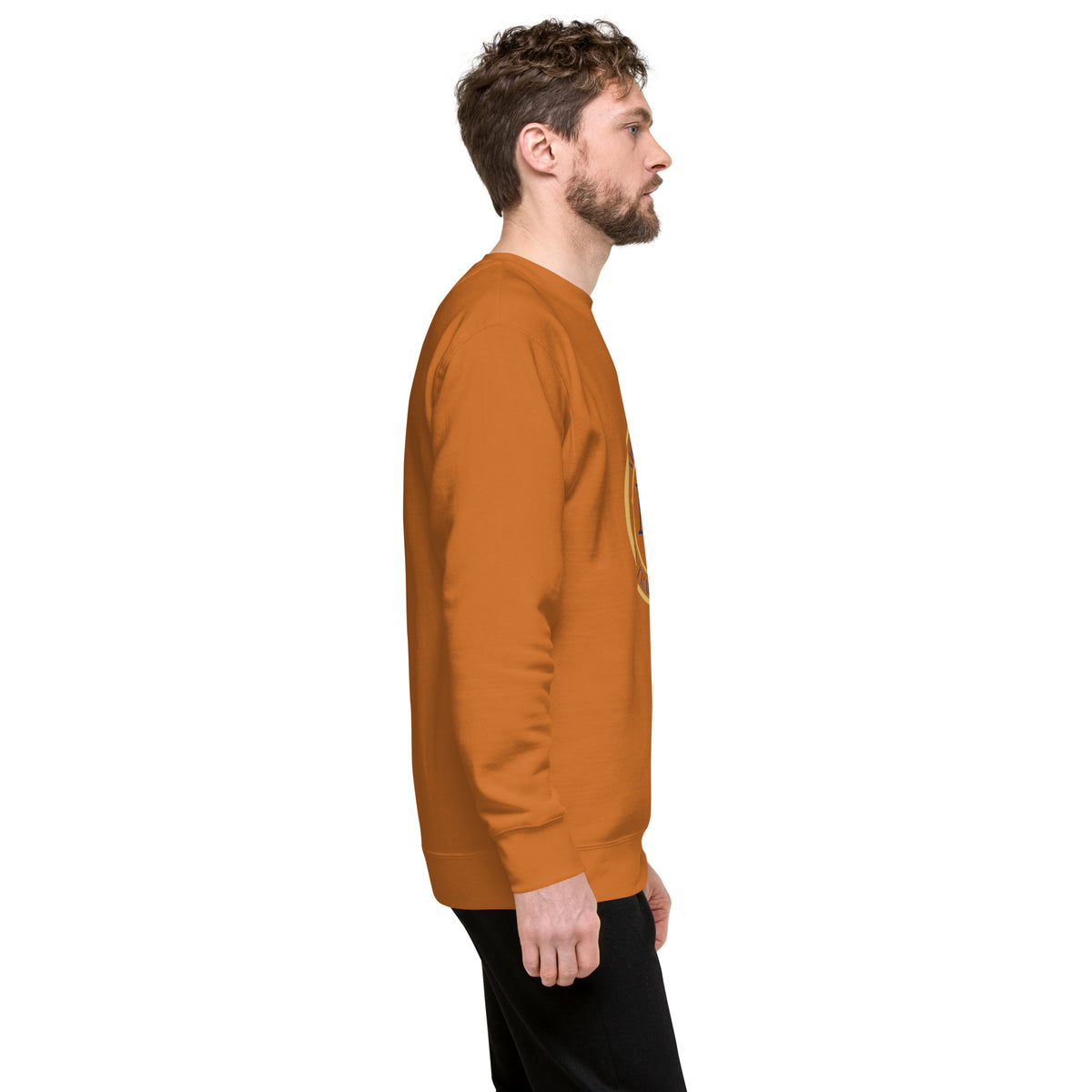 ME Signature Logo Premium Crewneck Sweatshirt in Adobe, right view