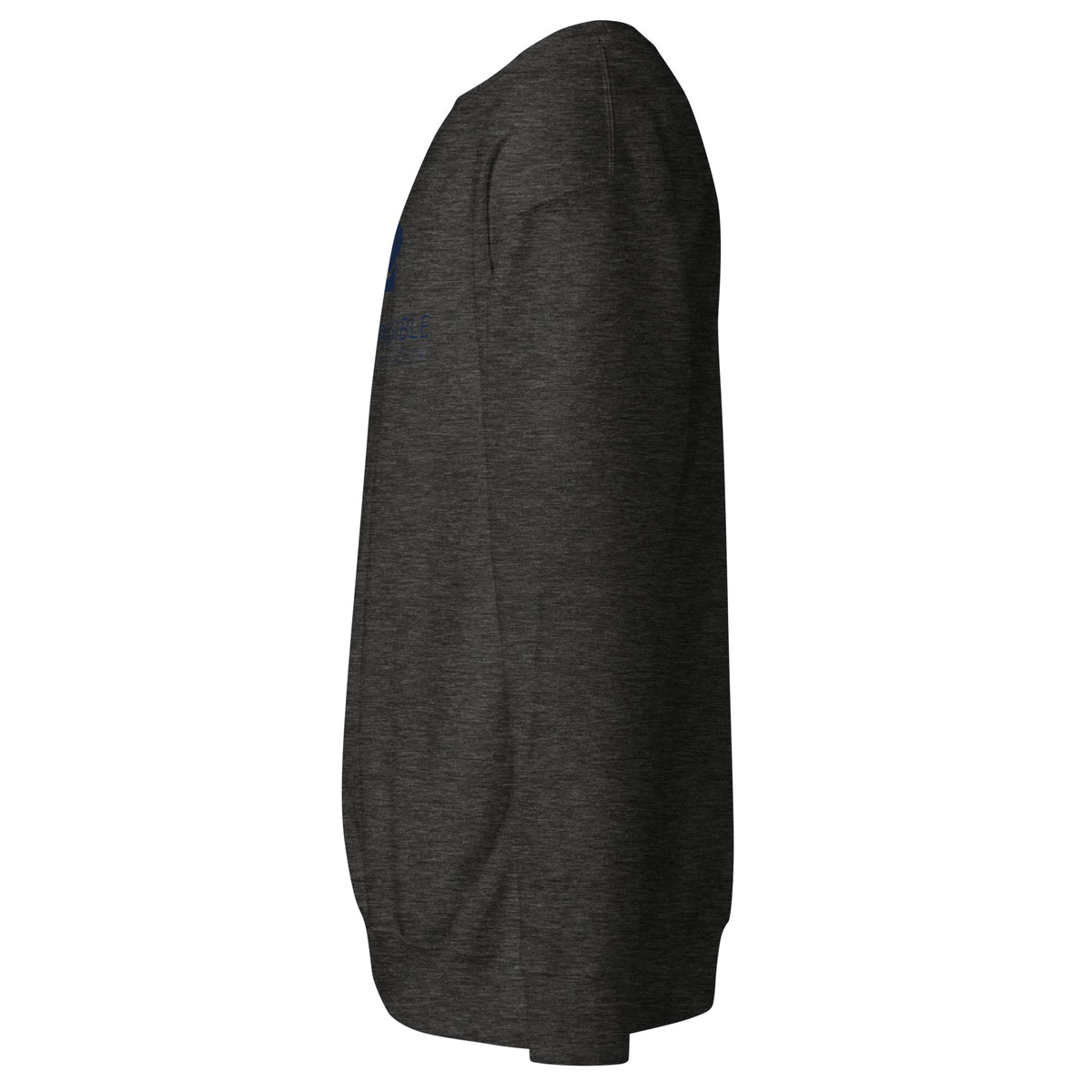 Mission Possible Montessori Logo Premium Crewneck Sweatshirt in Charcoal Heather, left view