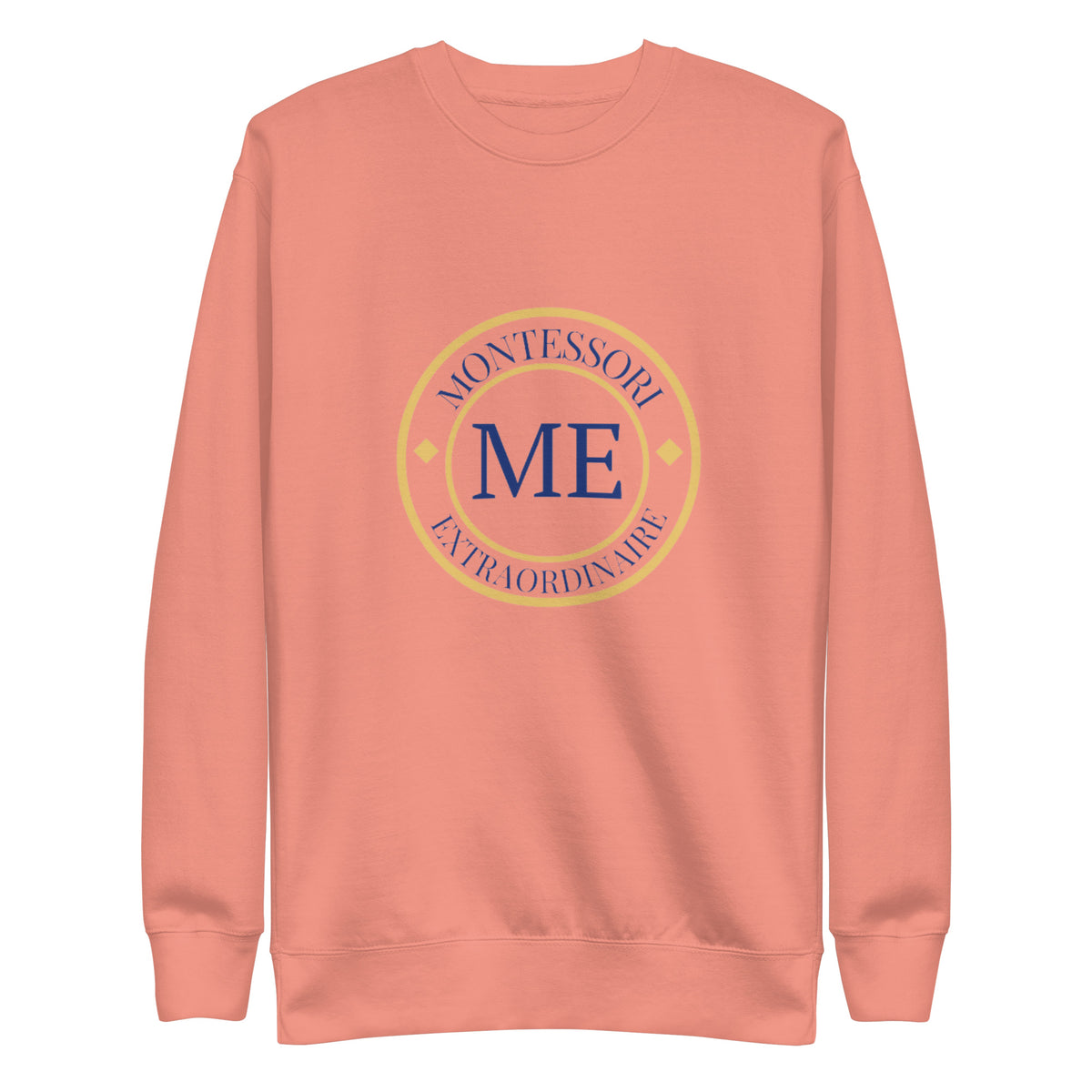 ME Signature Logo Premium Crewneck Sweatshirt in Dusty Rose, front view