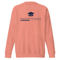 Mission Possible Montessori Logo Premium Crewneck Sweatshirt in Dusty Rose, front view