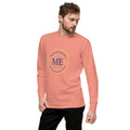 ME Signature Logo Premium Crewneck Sweatshirt in Dusty Rose, left front view