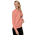 ME Signature Logo Premium Crewneck Sweatshirt in Dusty Rose, right front view