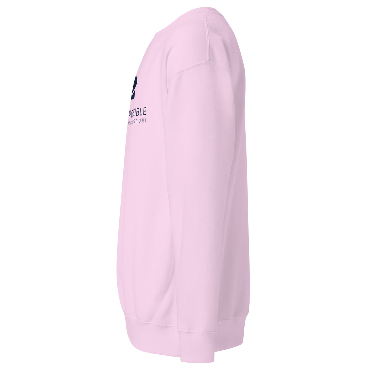 Mission Possible Montessori Logo Premium Crewneck Sweatshirt in Lavender, left view