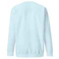 Mission Possible Montessori Logo Premium Crewneck Sweatshirt in Sky Blue, back view