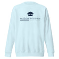 Mission Possible Montessori Logo Premium Crewneck Sweatshirt in Sky Blue, front view