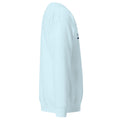 Mission Possible Montessori Logo Premium Crewneck Sweatshirt in Sky Blue, right view