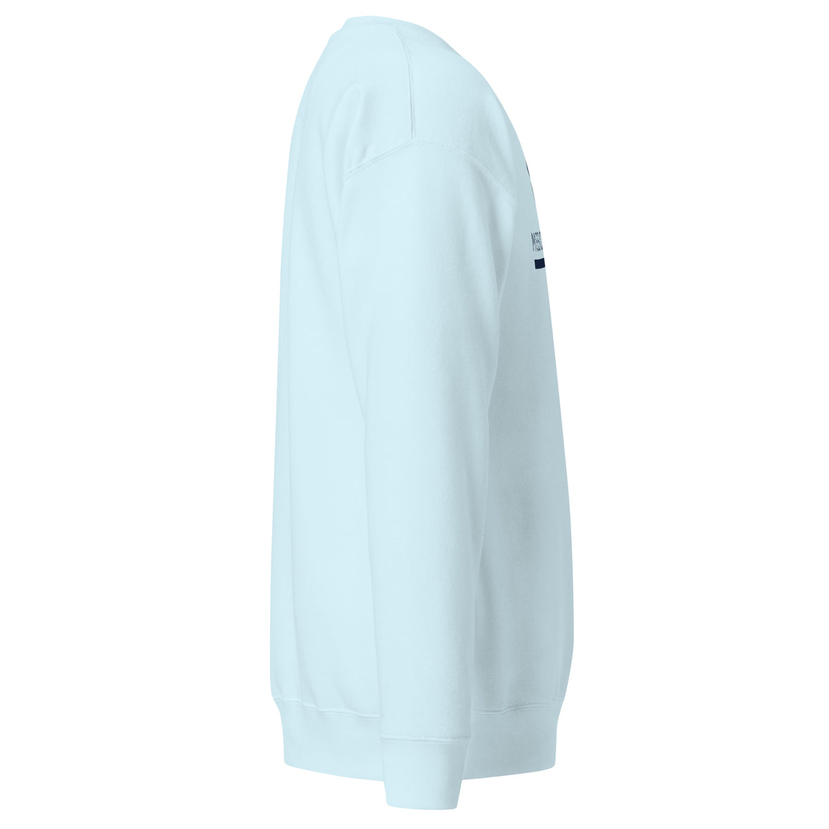 Mission Possible Montessori Logo Premium Crewneck Sweatshirt in Sky Blue, right view