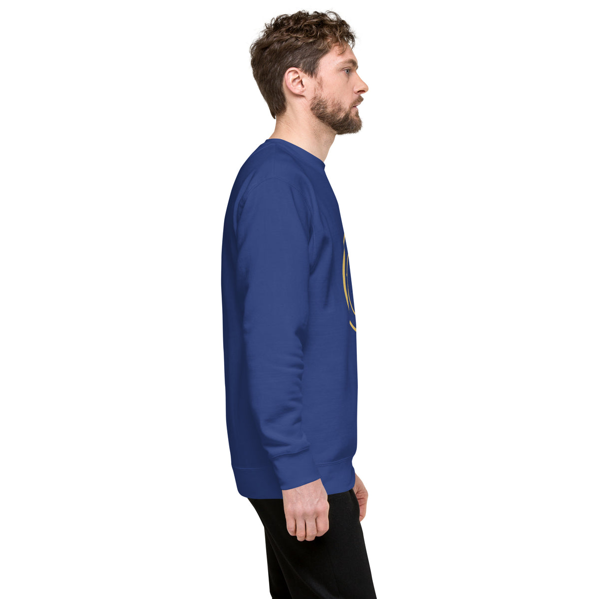 ME Signature Logo Premium Crewneck Sweatshirt in Team Royal, right view