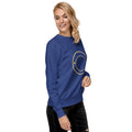 ME Signature Logo Premium Crewneck Sweatshirt in Team Royal, right front view