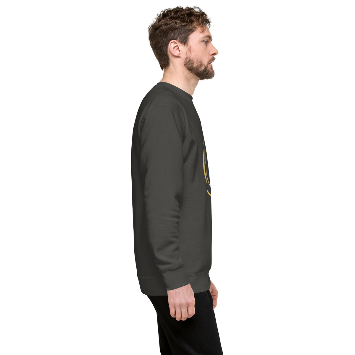 ME Signature Logo Premium Crewneck Sweatshirt in Vintage Black, right view