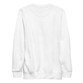 ME Signature Logo Premium Crewneck Sweatshirt in White, back view
