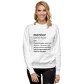 Mentor Definition Premium Crewneck Sweatshirt in White, front view