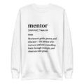 Mentor Definition Premium Crewneck Sweatshirt in White, front view