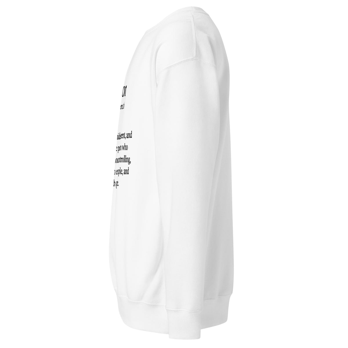 Mentor Definition Premium Crewneck Sweatshirt in White, left view