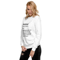 Mentor Definition Premium Crewneck Sweatshirt in White, left front view