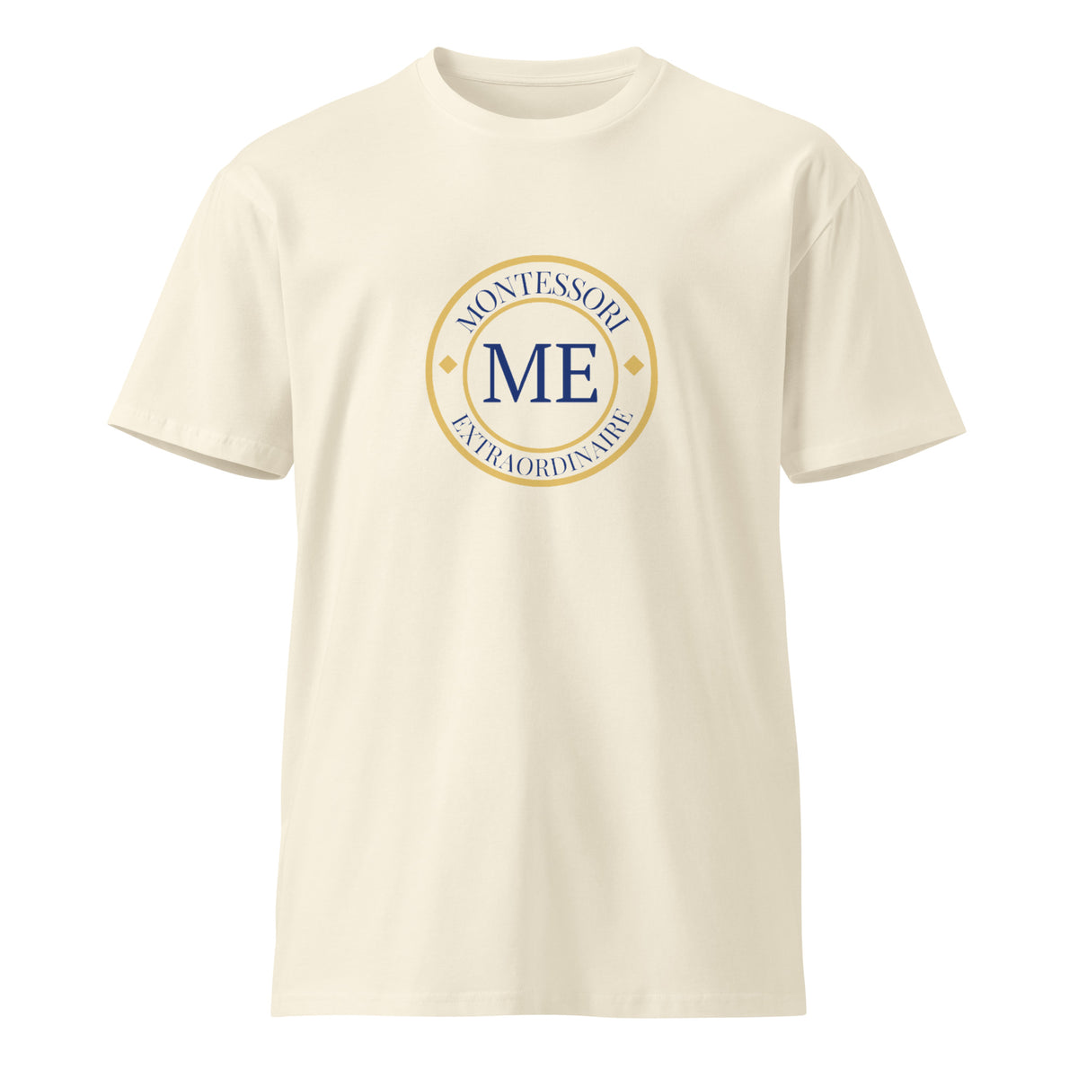 ME Signature Logo Premium Tee in Natural, front view
