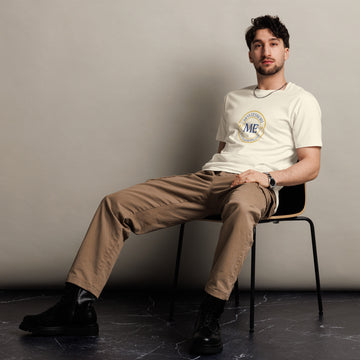ME Signature Logo Premium Tee in Natural, front view
